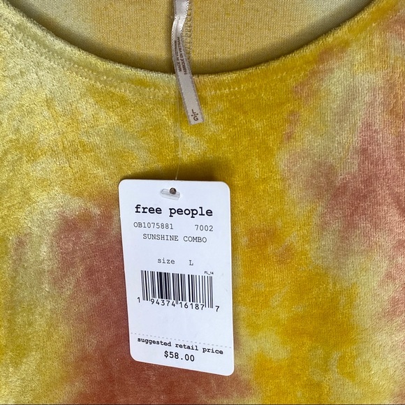 Free People NWT Large Bright Eyes Velvet T-Shirt - Picture 3 of 3